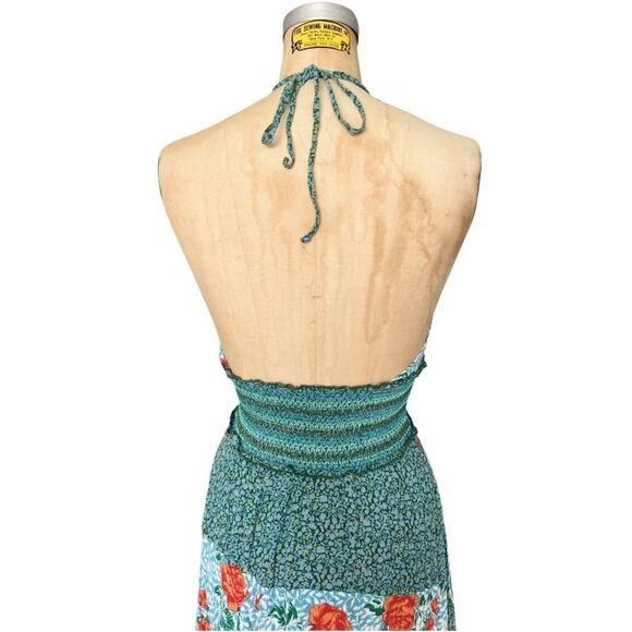 Free People Floral Halter Dress with Smocked Waist size XS - Picture 5 of 7